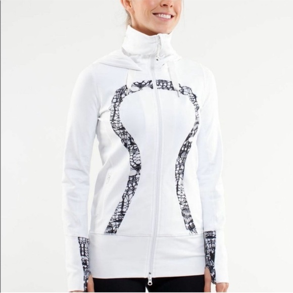 lululemon athletica Tops - Lululemon White and Black Lace Jacket